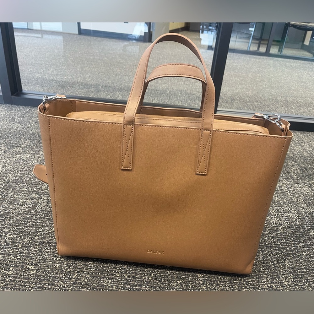Calpak Haven 16” Laptop Tote Bag in Toffee
